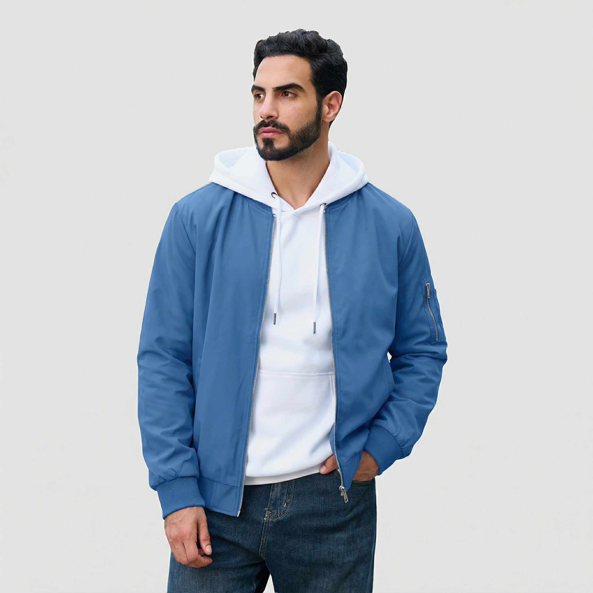 TACVASEN Royal Blue Men's Lightweight Bomber Jacket Casual Windbreaker