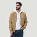 TACVASEN Khaki Men's Lightweight Bomber Jacket Casual Windbreaker