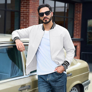 Men's Lightweight Bomber Jacket Casual Zip Up Spring Fall Windbreaker Coat - L20M202