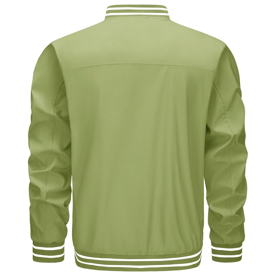 Men's Lightweight Bomber Jacket Casual Zip Up Spring Fall Windbreaker Coat - L20M202