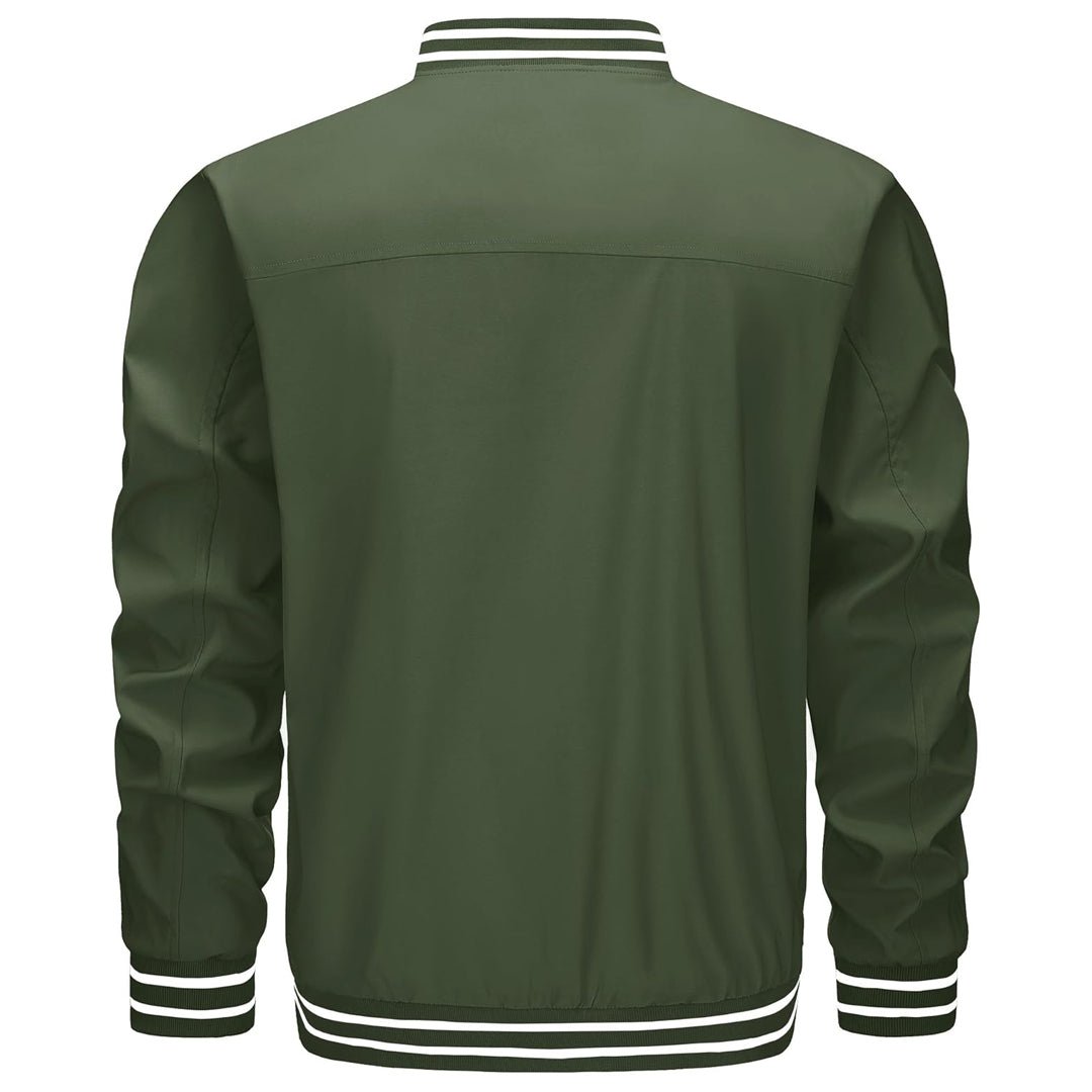 Men's Lightweight Bomber Jacket Casual Zip Up Spring Fall Windbreaker Coat - L20M202