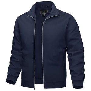 TACVASEN Navy Men's Lightweight Casual Bomber Jacket