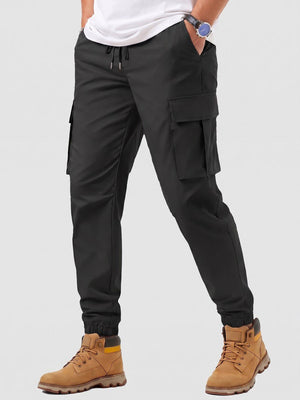 TACVASEN Black Men's Lightweight Casual Waterproof Cargo Sweatpants