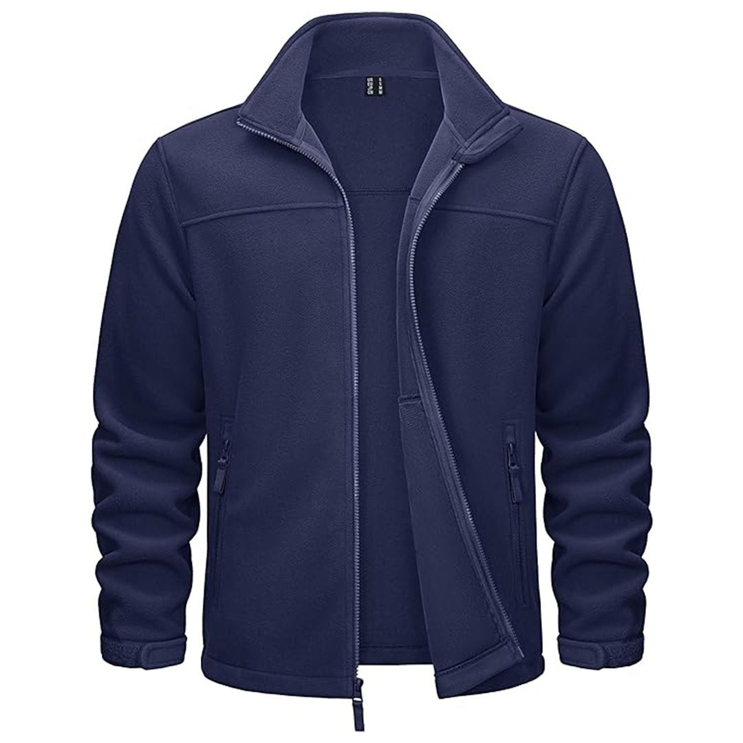 TACVASEN Army Green Men's Lightweight Full Zip Casual Fleece Jacket