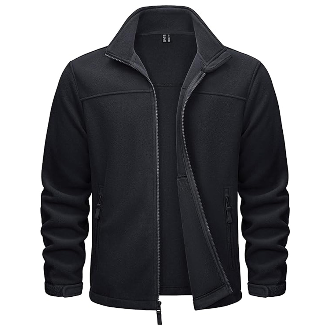 TACVASEN Army Green Men's Lightweight Full Zip Casual Fleece Jacket