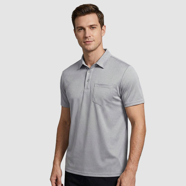 TACVASEN Light Grey Men's Lightweight Hiking Fishing Polo Shirts