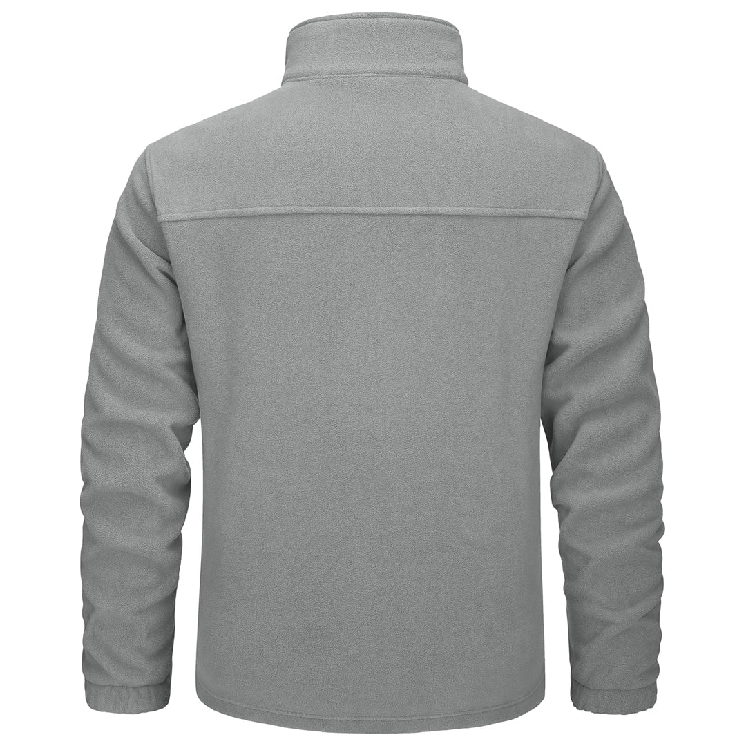 TACVASEN Light Grey Lightweight Polar Fleece Jacket for Hiking