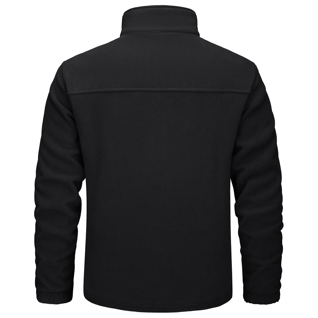 TACVASEN Black Lightweight Polar Fleece Jacket for Hiking