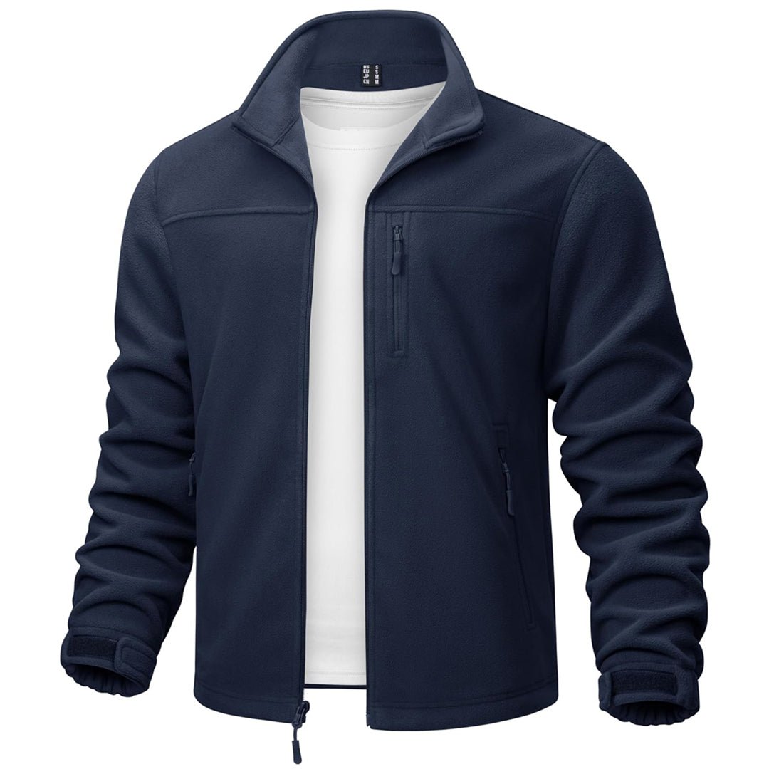 TACVASEN Navy Lightweight Polar Fleece Jacket for Hiking