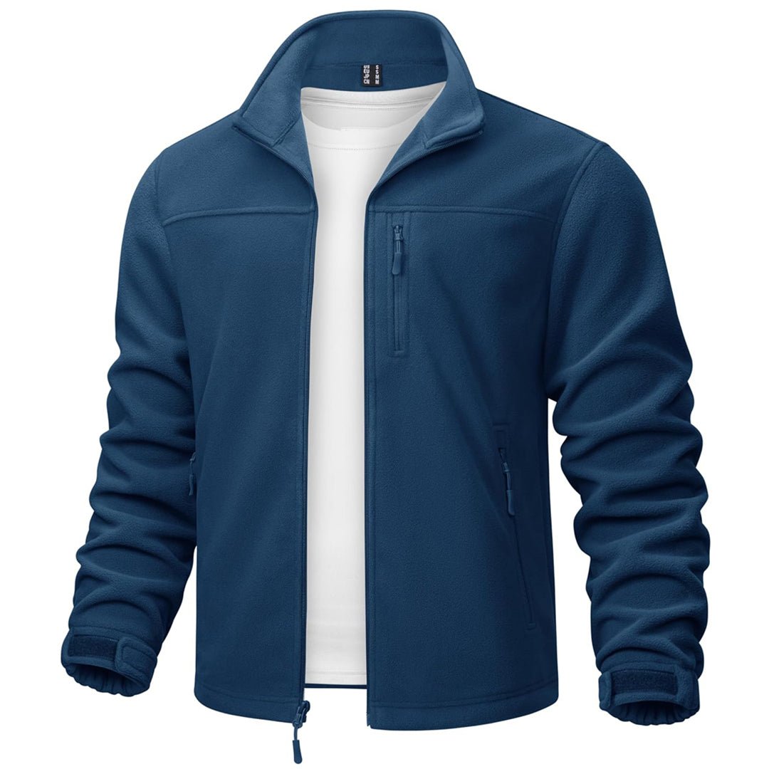 TACVASEN Blue Green Lightweight Polar Fleece Jacket for Hiking