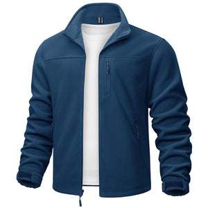 TACVASEN Blue Green Lightweight Polar Fleece Jacket for Hiking