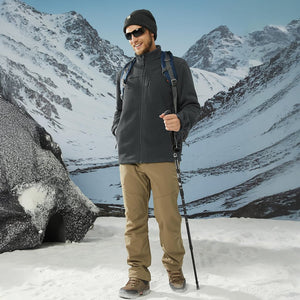 TACVASEN Dark Grey Lightweight Polar Fleece Jacket for Hiking