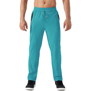 TACVASEN Black Men's Lightweight Quick Dry Hiking SweatPants with Zipper Pockets