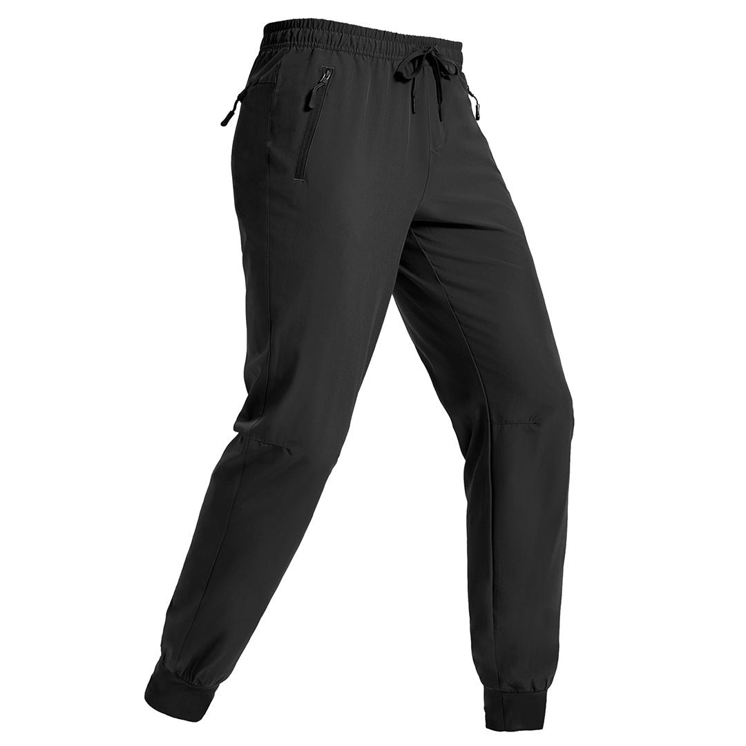 TACVASEN Black Lightweight Quick Dry Sweat Pants for Hiking