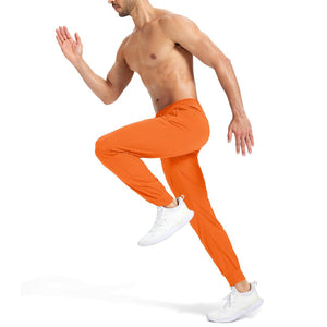 TACVASEN Orange Lightweight Quick Dry Sweat Pants for Hiking
