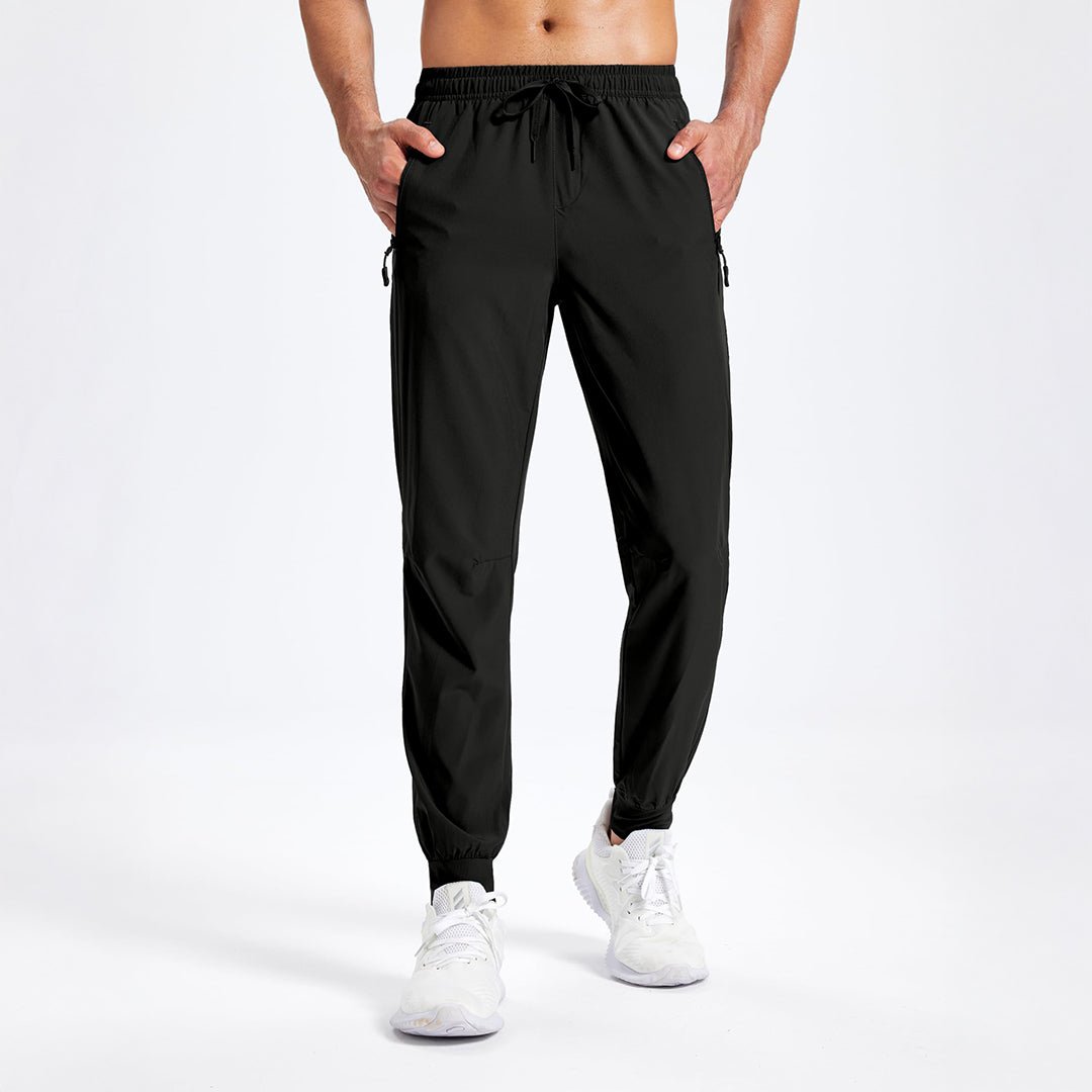 TACVASEN Black Lightweight Quick Dry Sweat Pants for Hiking