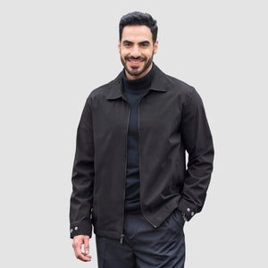 TACVASEN Black Men's Lightweight Spring Jacket Lapel Collar Coat