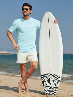 TACVASEN Blue Men's Lightweight UPF 80+ Casual Crew Neck Tees