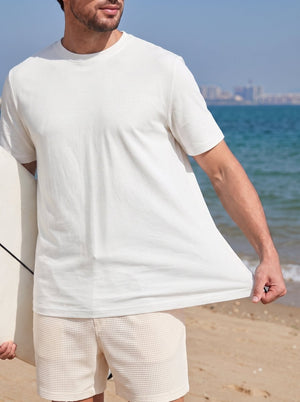 TACVASEN White Men's Lightweight UPF 80+ Casual Crew Neck Tees
