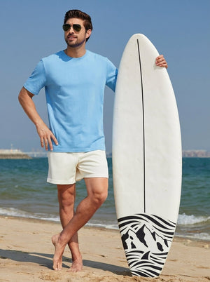 TACVASEN Sky Blue Men's Lightweight UPF 80+ Casual Crew Neck Tees