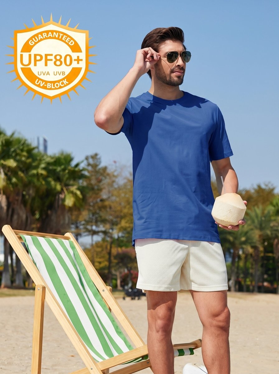 TACVASEN Royal Blue Men's Lightweight UPF 80+ Casual Crew Neck Tees