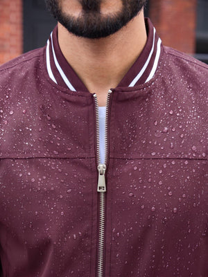 TACVASEN Wine Red Men's Lightweight Water Resistant Bomber Jacket
