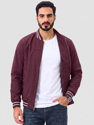 TACVASEN Wine Red Men's Lightweight Water Resistant Bomber Jacket