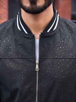 TACVASEN Black Men's Lightweight Water Resistant Bomber Jacket