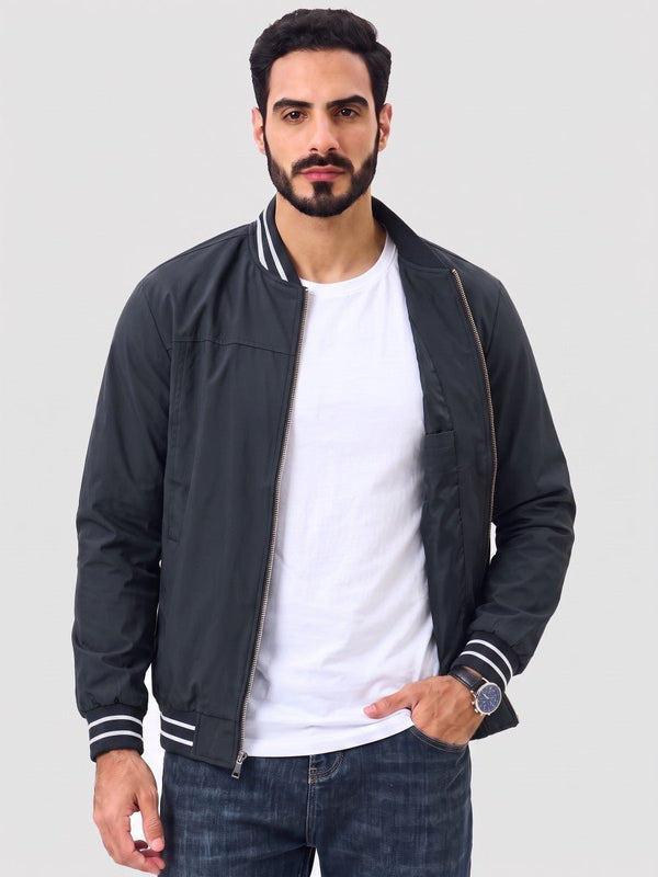 TACVASEN Black Men's Lightweight Water Resistant Bomber Jacket