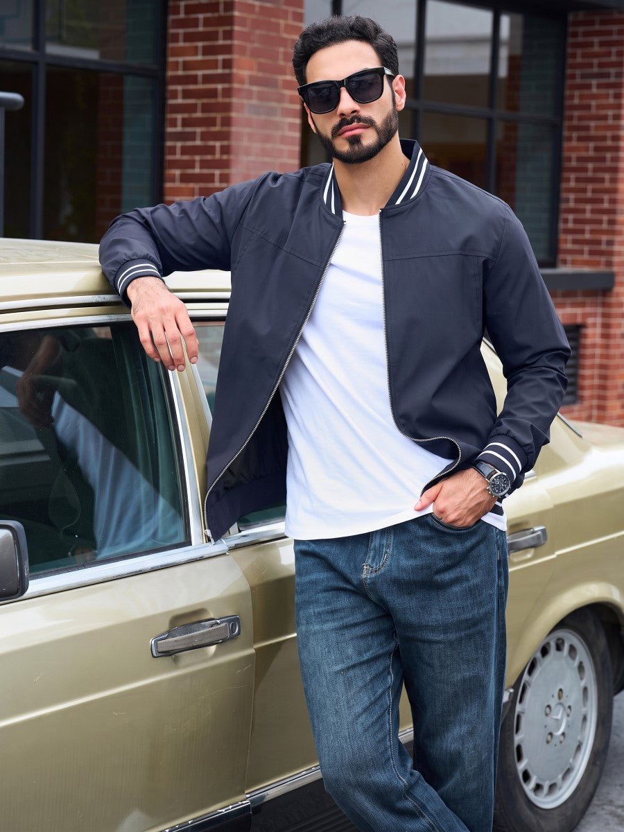 TACVASEN Navy Men's Lightweight Water Resistant Bomber Jacket