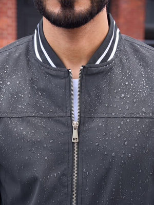 TACVASEN Charcoal Grey Men's Lightweight Water Resistant Bomber Jacket