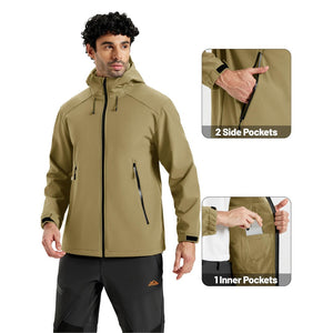 TACVASEN Black Lightweight Softshell Outdoor Tactical Jacket