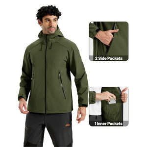 TACVASEN Army Green Lightweight Softshell Outdoor Tactical Jacket