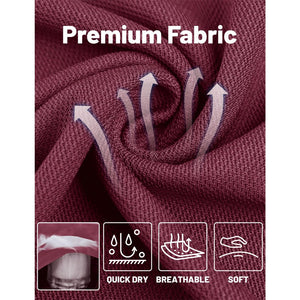 TACVASEN Wine Red Long Sleeve Quick Dry Tactical Performance Polo Shirt