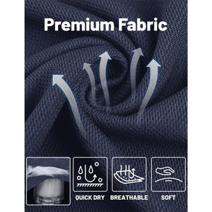 TACVASEN Navy Long Sleeve Quick Dry Tactical Performance Polo Shirt