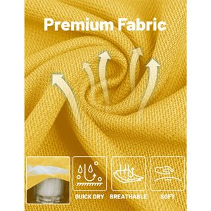 TACVASEN Yellow Long Sleeve Quick Dry Tactical Performance Polo Shirt