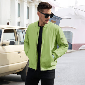 TACVASEN Khaki Vintage Bomber Jacket Padded Lined Coat