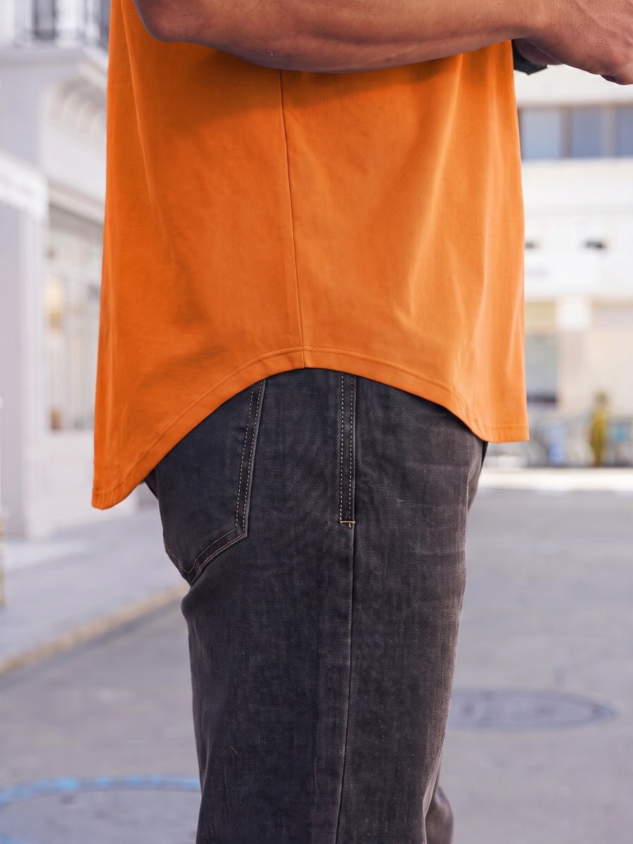 TACVASEN Fluorescent Orange Men's Moisture Wicking UPF 80+ Summer Casual Tees