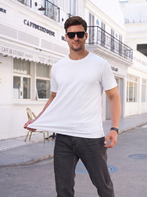 TACVASEN White Men's Moisture Wicking UPF 80+ Summer Casual Tees