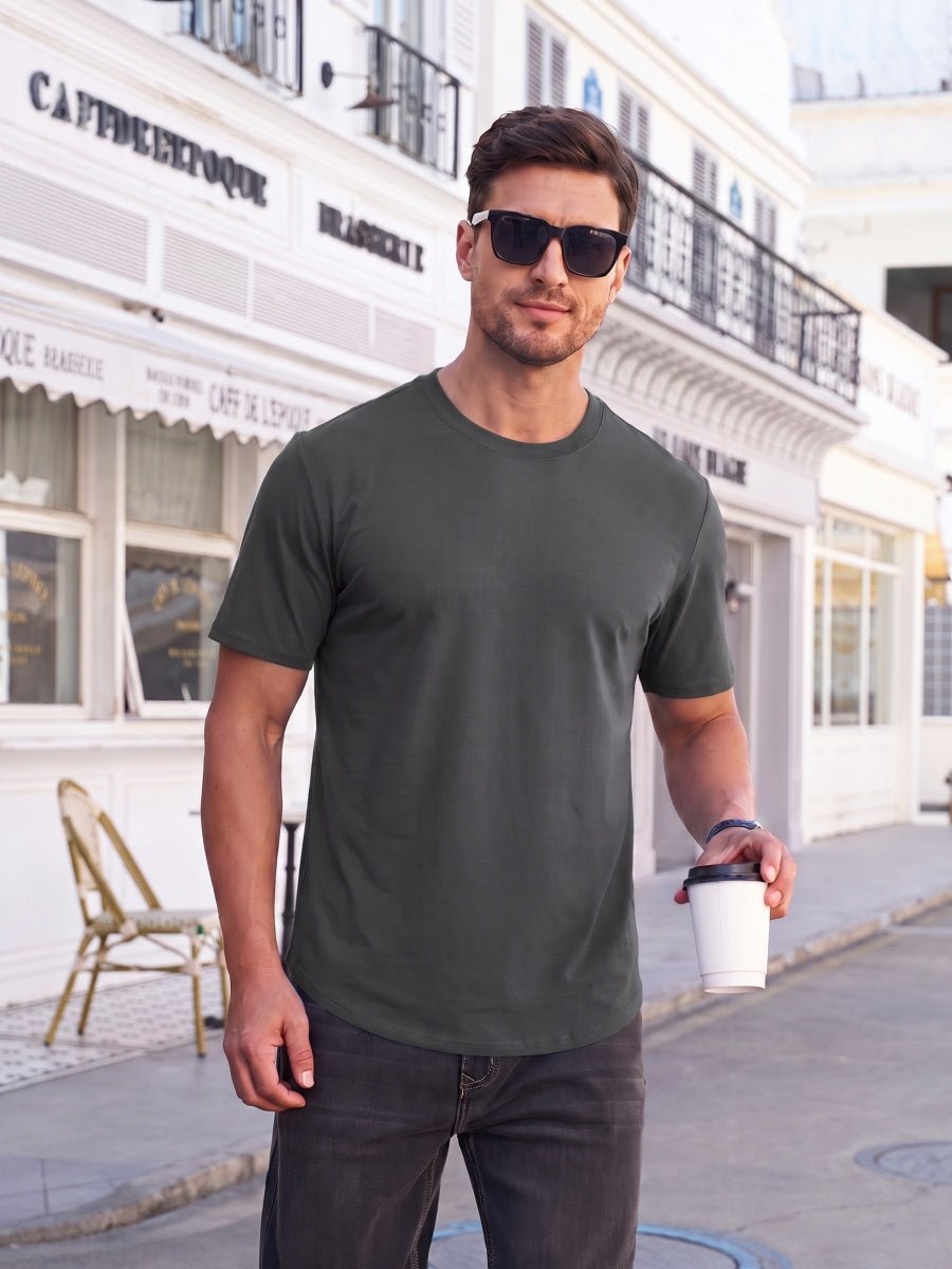 TACVASEN Dark Grey Men's Moisture Wicking UPF 80+ Summer Casual Tees