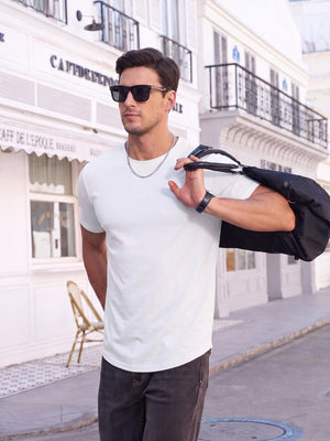 TACVASEN White Men's Moisture Wicking UPF 80+ Summer Casual Tees