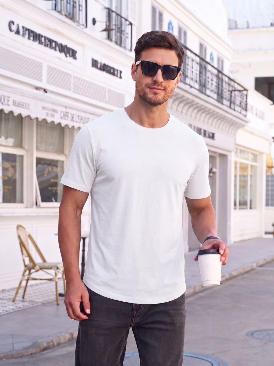 TACVASEN White Men's Moisture Wicking UPF 80+ Summer Casual Tees