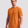 TACVASEN Fluorescent Orange Men's Moisture Wicking UPF 80+ Summer Casual Tees