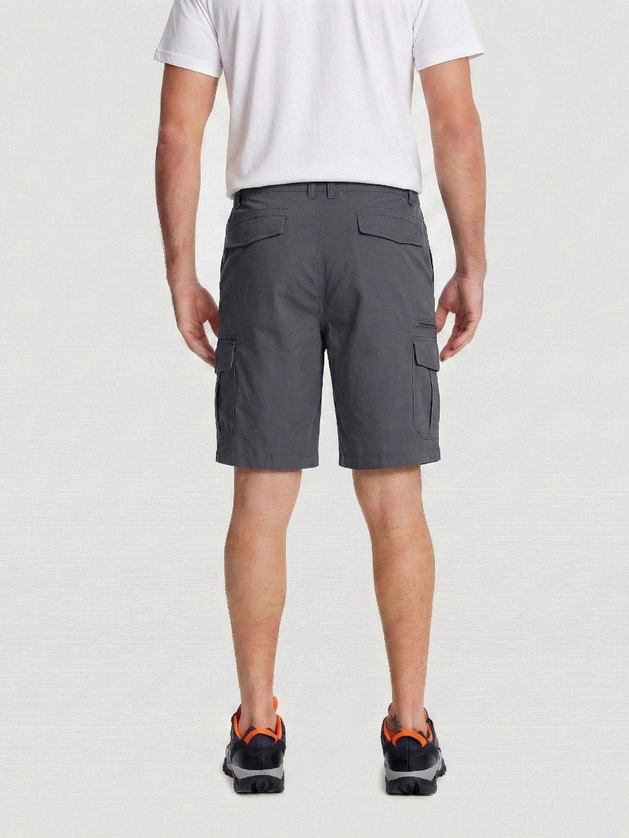 TACVASEN Dark Grey Mens Outdoor Hiking Cotton Cargo Shorts