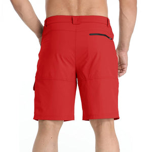 TACVASEN Tomato Red Utility Cargo Shorts Quick Drying