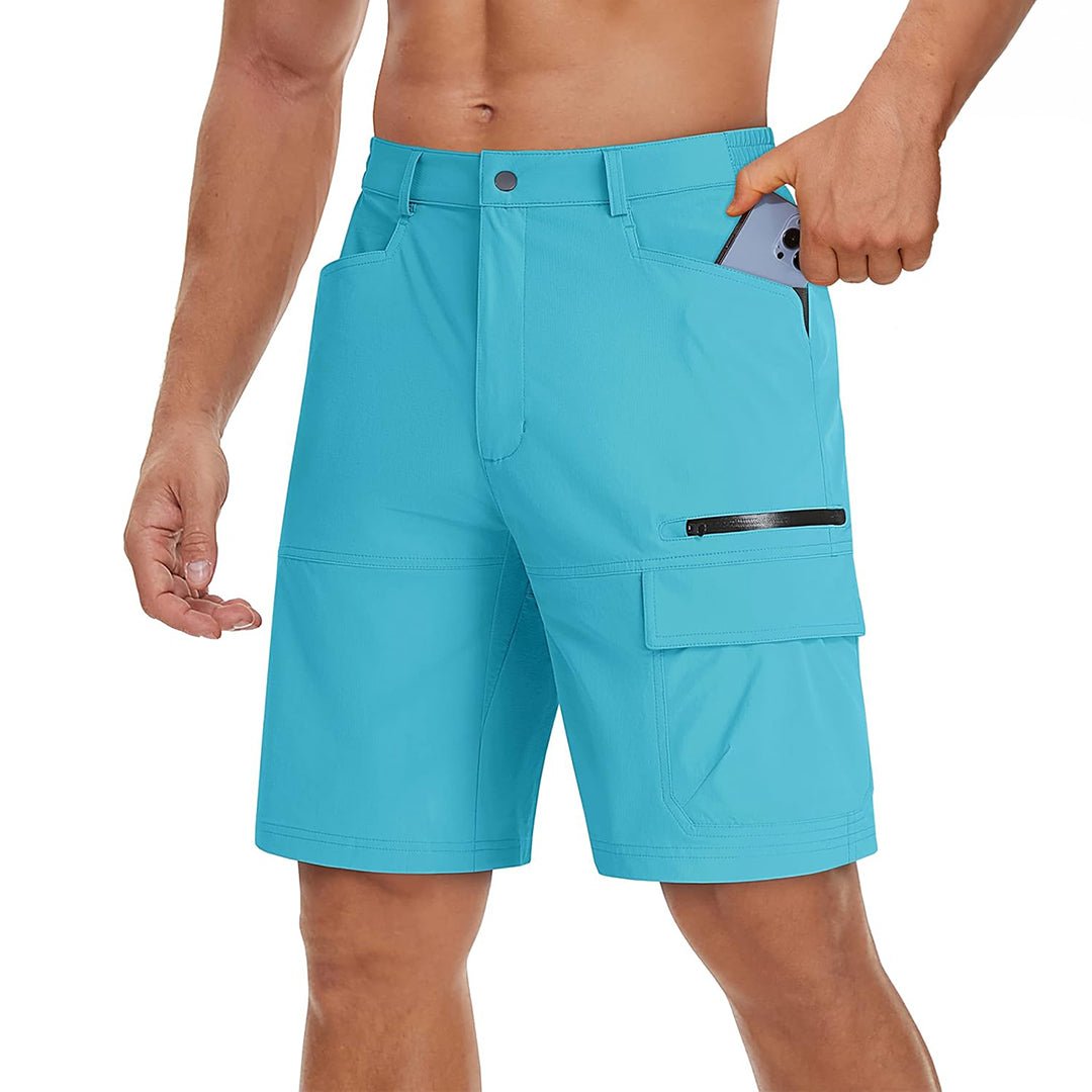 TACVASEN Ice Blue Utility Cargo Shorts Quick Drying