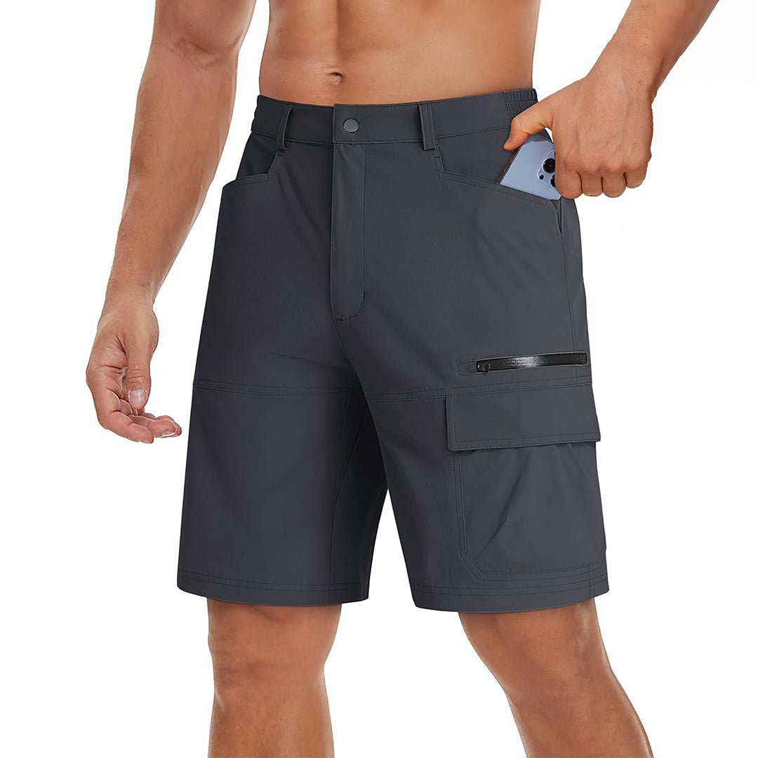 TACVASEN Dark Grey Utility Cargo Shorts Quick Drying