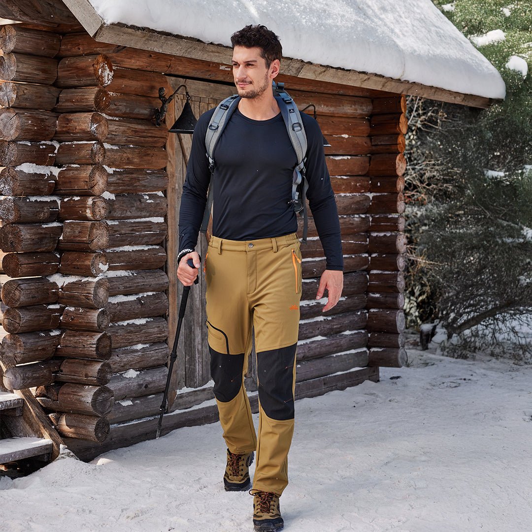 TACVASEN Black Men's Outdoor Water Repellent Soft Shell Pants