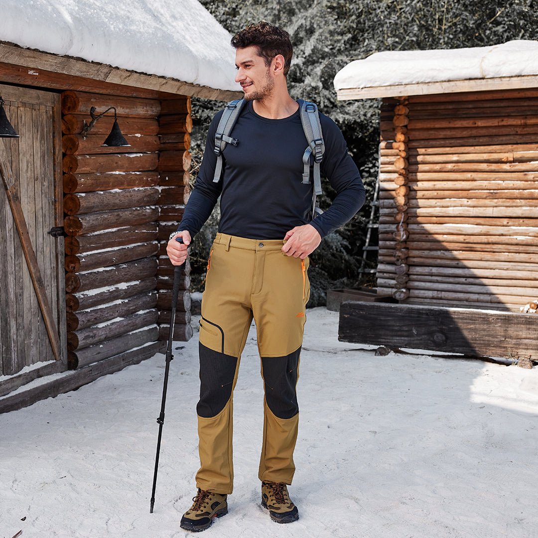 TACVASEN Black Men's Outdoor Water Repellent Soft Shell Pants