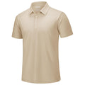 TACVASEN Light Apricot Men's Pique Polo Shirt Short Sleeve Cooling Golf Top